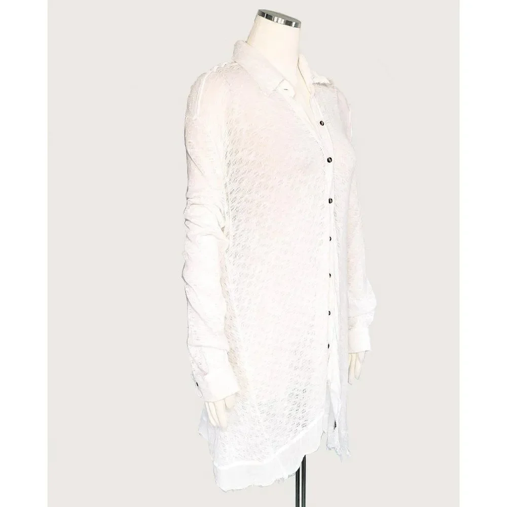 Free People White Asymmetrical Top